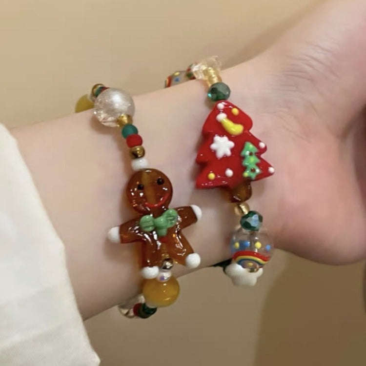 Christmas Beads Bracelet Holiday Ambience Exquisite Versatile Design Jewellery, Style: Gingerbrea...