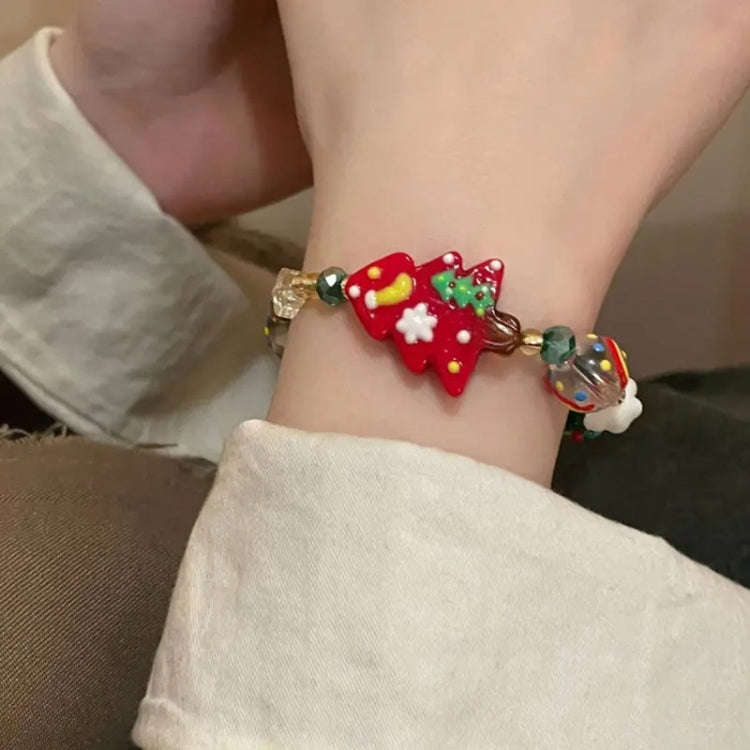 Christmas Beads Bracelet Holiday Ambience Exquisite Versatile Design Jewellery, Style: Gingerbrea...