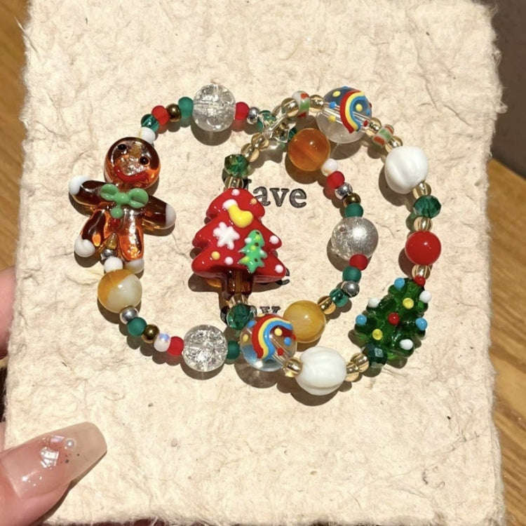 Christmas Beads Bracelet Holiday Ambience Exquisite Versatile Design Jewellery, Style: Gingerbrea...