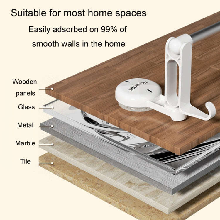 Suction Cup Towel Rack Home Rotating Shelf Kitchen Bathroom Storage Hanger Movable Hooks(White)