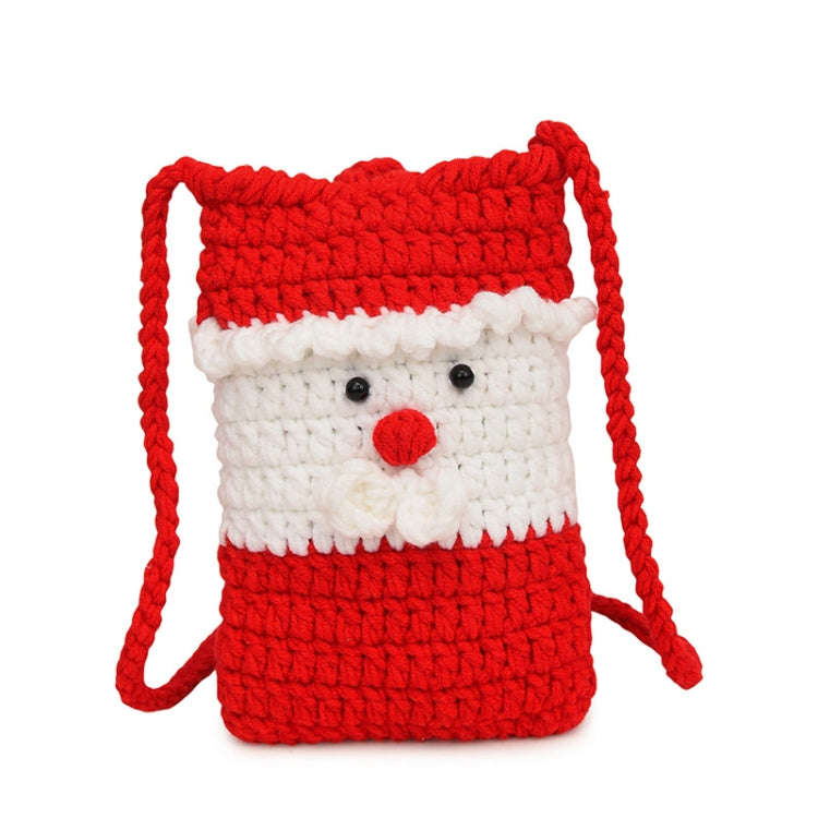 Christmas Finished Wool Crochet Mobile Phone Bag Shoulder Crossbody Bag(Style 1)