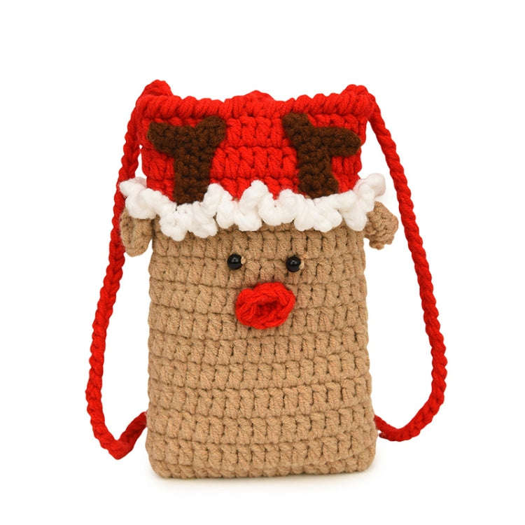 Christmas Finished Wool Crochet Mobile Phone Bag Shoulder Crossbody Bag(Style 3)