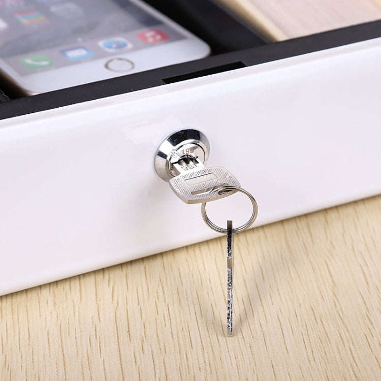 200x160x90mm Portable Fireproof Safe Box Home Storage Iron Box With Lock Key(Black)