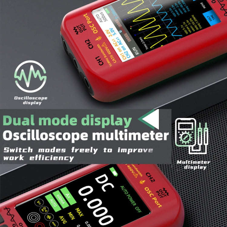 BSIDE O9 Digital Handheld Dual Channel 50MHz Oscilloscope Signal Source Multimeter, Spec: With Du...