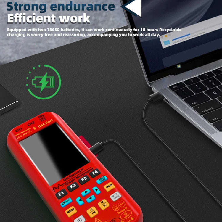 BSIDE O9 Digital Handheld Dual Channel 50MHz Oscilloscope Signal Source Multimeter, Spec: With Du...