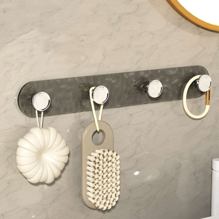 4 Hooks Strong Traceless Adhesive Hooks Nail-free Bathroom Wall Clothes Hanger(White)