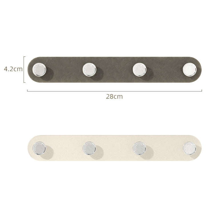 4 Hooks Strong Traceless Adhesive Hooks Nail-free Bathroom Wall Clothes Hanger(White)