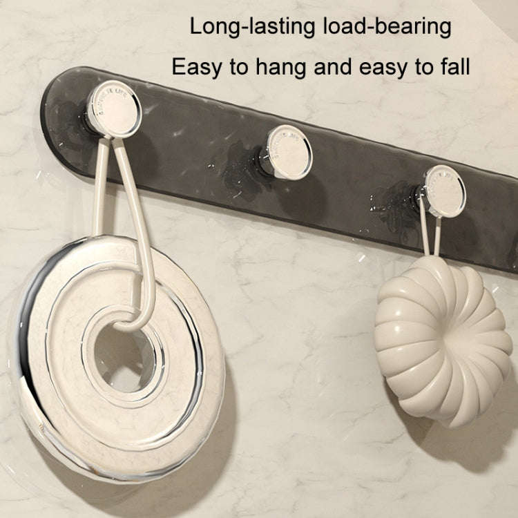 4 Hooks Strong Traceless Adhesive Hooks Nail-free Bathroom Wall Clothes Hanger(White)