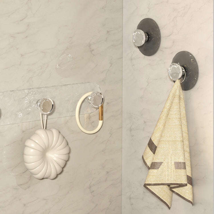 4 Hooks Strong Traceless Adhesive Hooks Nail-free Bathroom Wall Clothes Hanger(White)