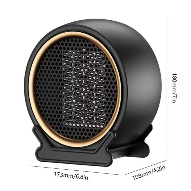 1800W Desktop High-power Two-speed Heater Household Fast Heating Heater, Spec: EU Plug(Black)