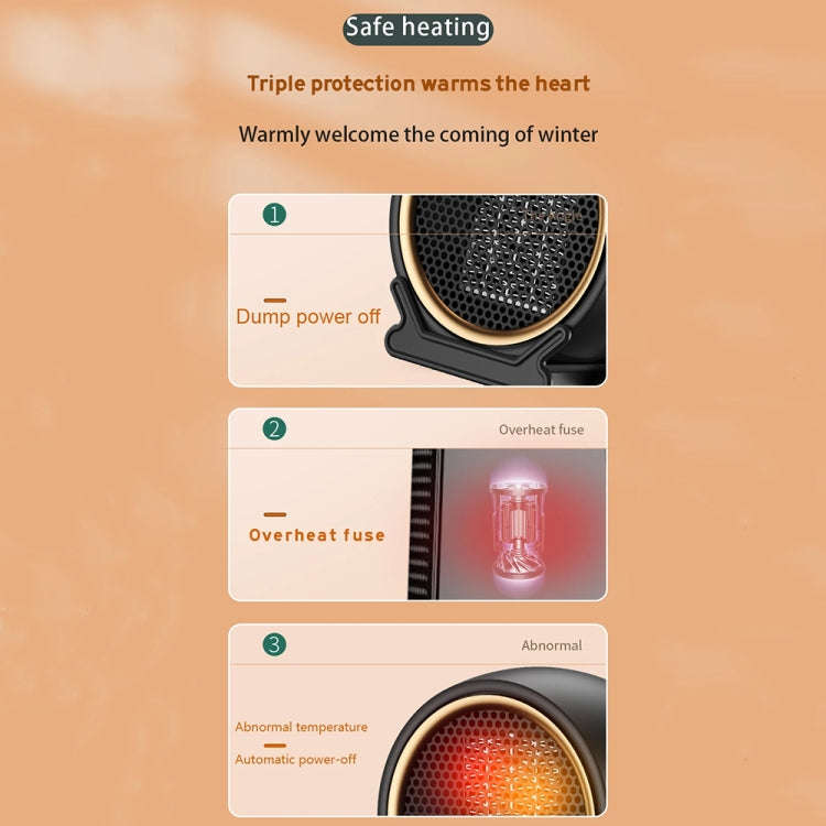 1800W Desktop High-power Two-speed Heater Household Fast Heating Heater, Spec: EU Plug(Black)
