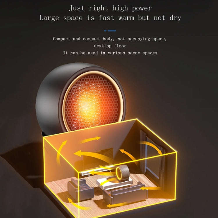 1800W Desktop High-power Two-speed Heater Household Fast Heating Heater, Spec: EU Plug(Black)