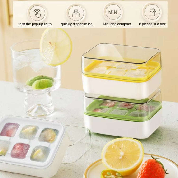 Mini Press Type Ice Cube Mold Food Silicone 6 Cubes Easy to Release Household Ice Lolly Making Bo...