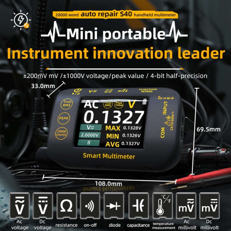 BSIDE S40 High Precision Digital Multimeter Portable Desktop Colorful Screen 20,000 Characters Mu...