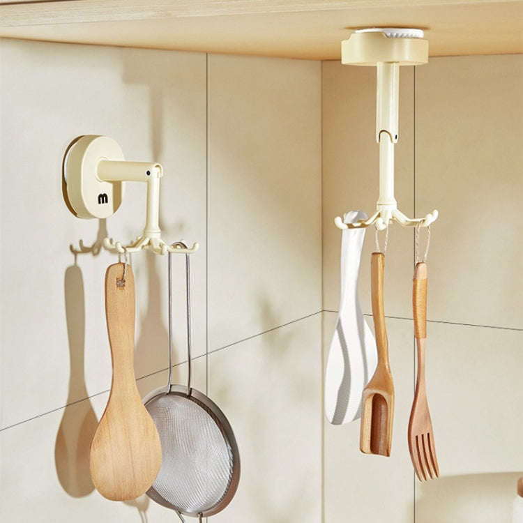 Suction Cup 6 Claws Rotating Hooks Wall Mounted Spatula Spoon Hanger No Punch Kitchenware Storage...