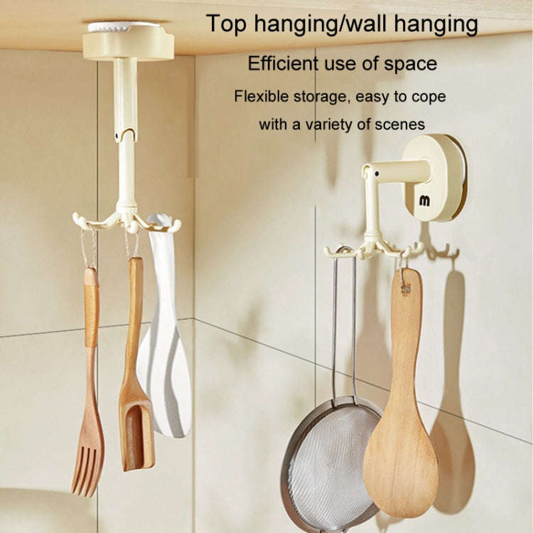 Suction Cup 6 Claws Rotating Hooks Wall Mounted Spatula Spoon Hanger No Punch Kitchenware Storage...
