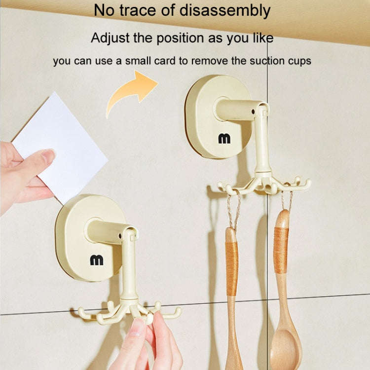 Suction Cup 6 Claws Rotating Hooks Wall Mounted Spatula Spoon Hanger No Punch Kitchenware Storage...