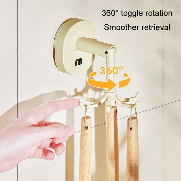 Suction Cup 6 Claws Rotating Hooks Wall Mounted Spatula Spoon Hanger No Punch Kitchenware Storage...