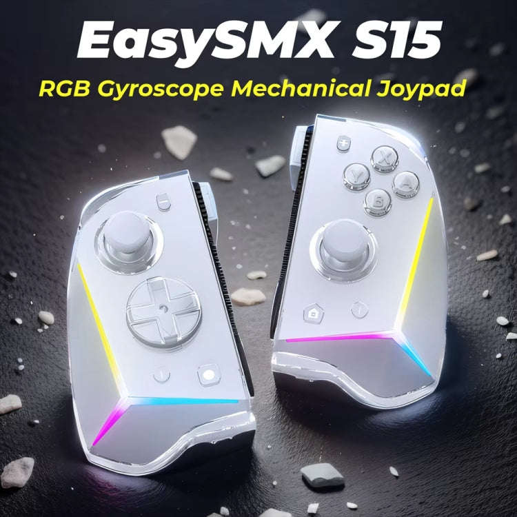 EasySMX S15 For Switch Wireless RGB Controller Split Joypad 6 Axis Gyroscop, Mechanical Hall Effe...