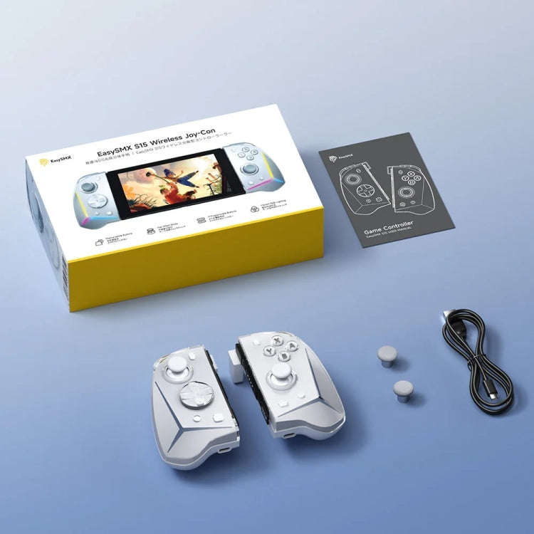 EasySMX S15 For Switch Wireless RGB Controller Split Joypad 6 Axis Gyroscop, Mechanical Hall Effe...
