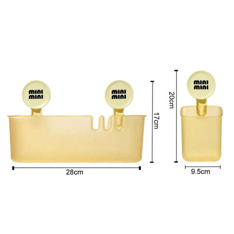 Suction Cup Organizer Home Bathroom Hanging Basket Shelf Wall-mounted Kitchen No-Punch Storage Ra...