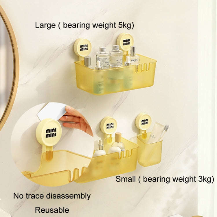 Suction Cup Organizer Home Bathroom Hanging Basket Shelf Wall-mounted Kitchen No-Punch Storage Ra...