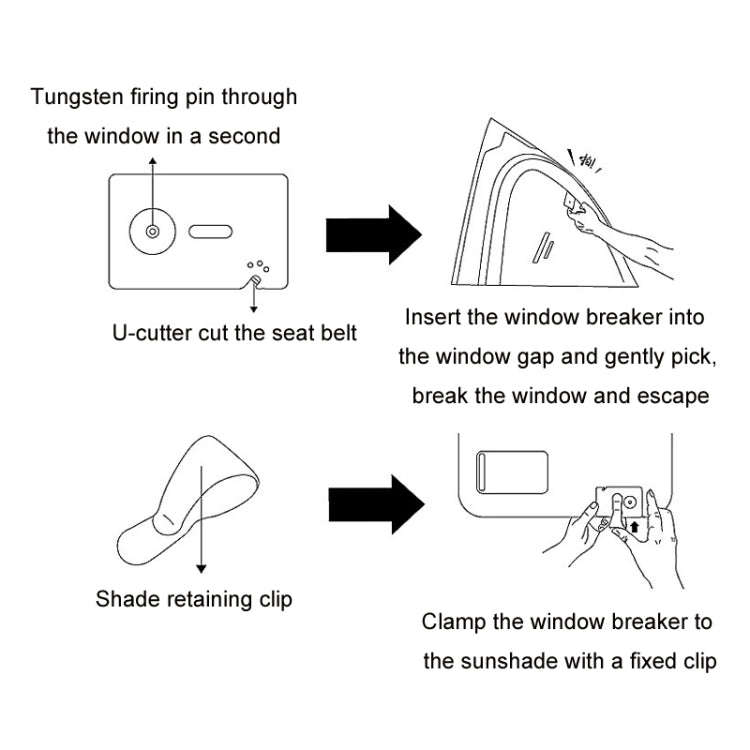 Car Window Breaking Safety Card Emergency Life-Saving Hammer(8.5x5.5cm)