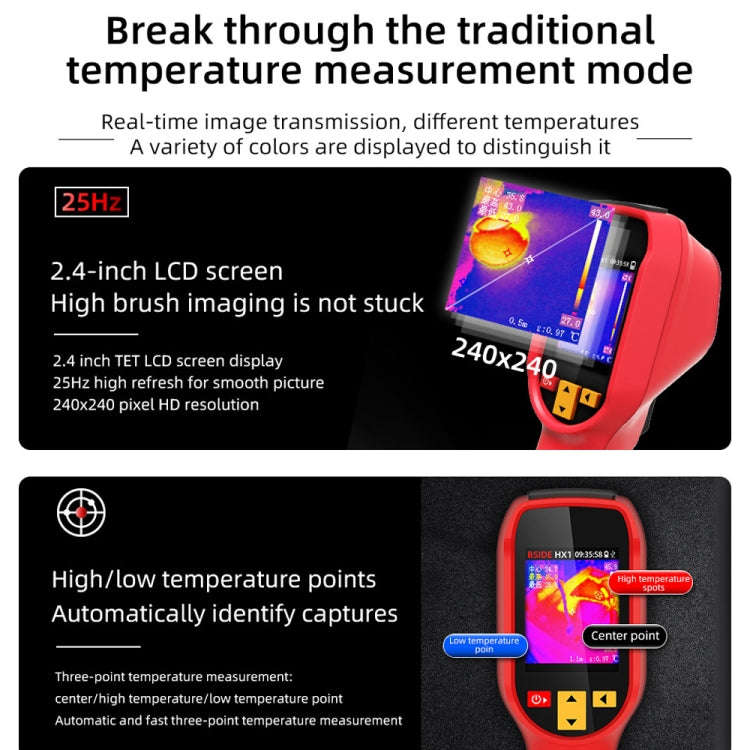 BSIDE HX1 Handheld Thermal Imaging Device Power Non-Contact Thermometer