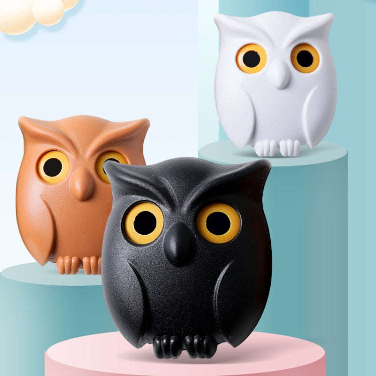 Owl Magnetic Key Hook Door Entrance Foyer Bag Key Storage Hook Wall Hanging Traceless Hanger(White)