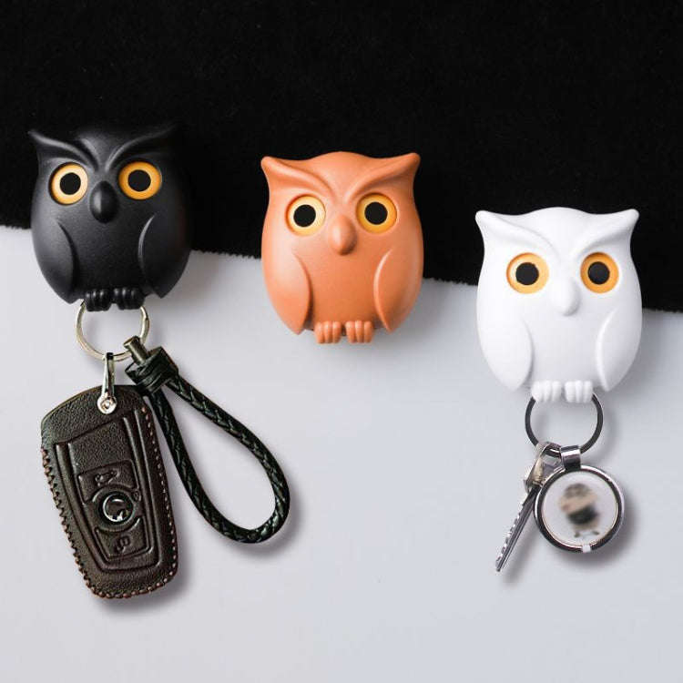 Owl Magnetic Key Hook Door Entrance Foyer Bag Key Storage Hook Wall Hanging Traceless Hanger(White)