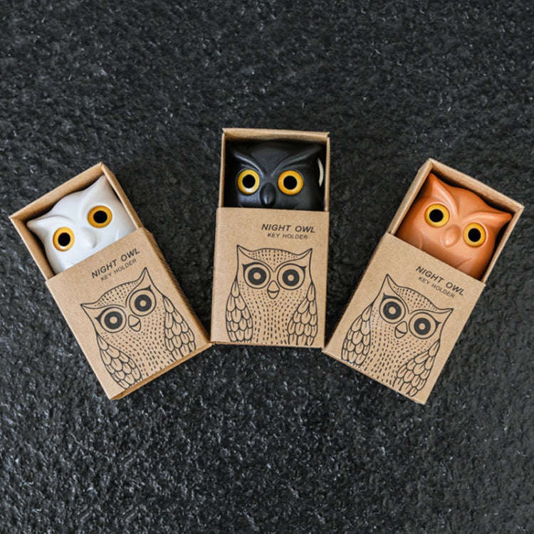 Owl Magnetic Key Hook Door Entrance Foyer Bag Key Storage Hook Wall Hanging Traceless Hanger(White)