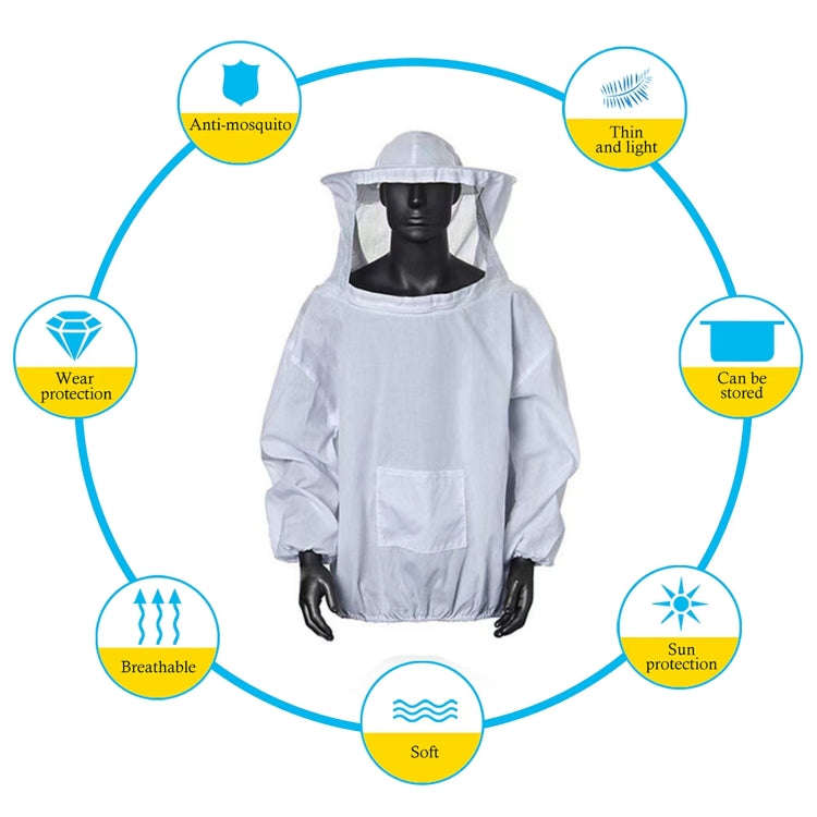 4-in-1 Anti-bee Clothing + Scraper + Bee Brush + Anti-bee Gloves Beekeeping Set(Free Size)
