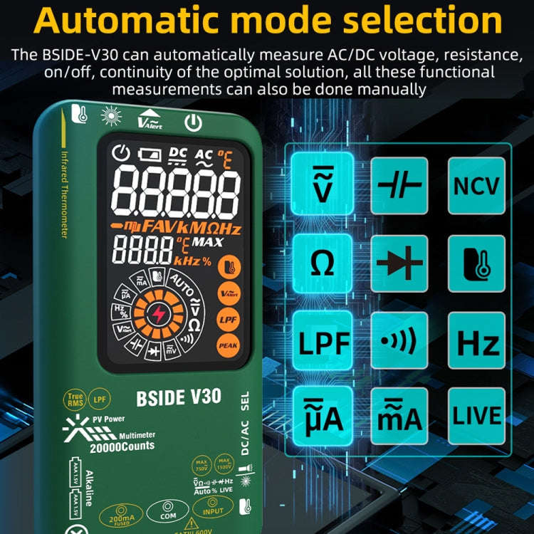 BSIDE V30 Intelligent Colorful Screen PV Multimeter Infrared Thermometer