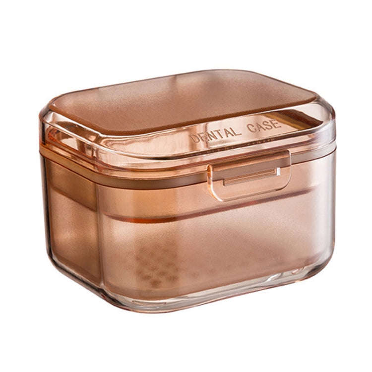 3-layer Denture Case Invisible Orthodontic Retainer Storage Box Drainage Layered Braces Cleaning ...
