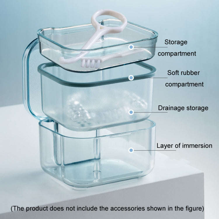 3-layer Denture Case Invisible Orthodontic Retainer Storage Box Drainage Layered Braces Cleaning ...