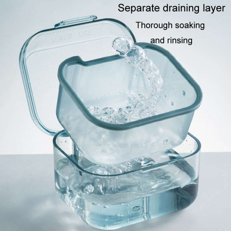 3-layer Denture Case Invisible Orthodontic Retainer Storage Box Drainage Layered Braces Cleaning ...
