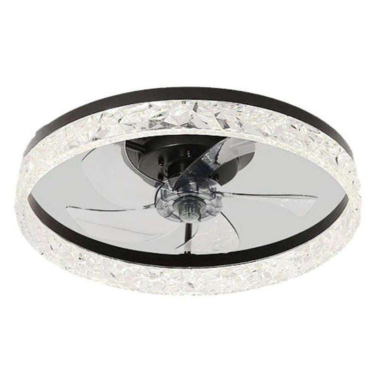 19.7 Inch Ceiling Light With Fan 6 Speed & 3 Color Temperature Adjustable(Black)