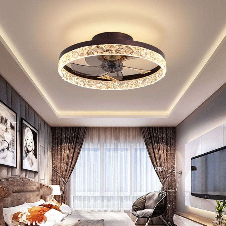 19.7 Inch Ceiling Light With Fan 6 Speed & 3 Color Temperature Adjustable(White)