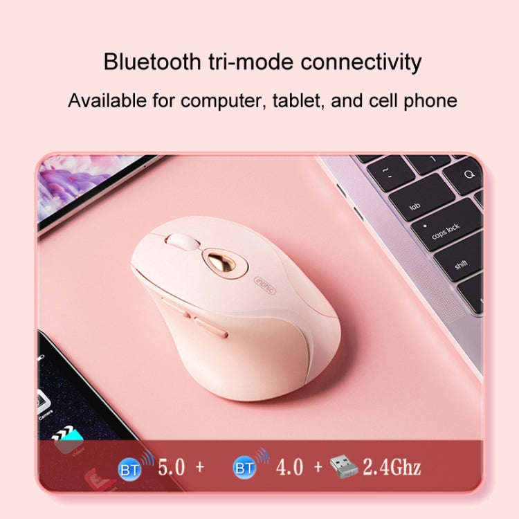 Inphic DR801 2.4G+Bluetooth 5.0/4.0 Wireless Mouse USB Tri-Mode Mute Rechargeable Girls Office Ho...