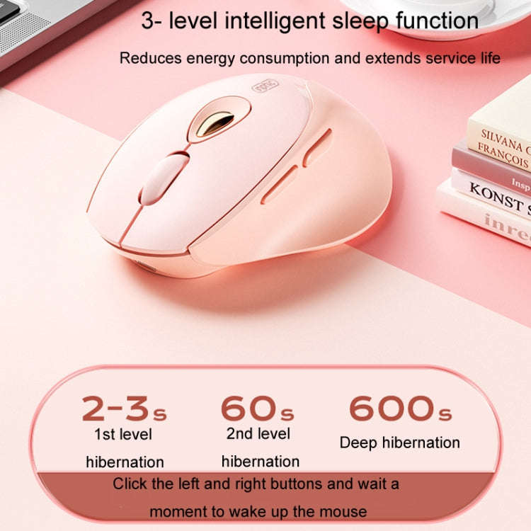Inphic DR801 2.4G+Bluetooth 5.0/4.0 Wireless Mouse USB Tri-Mode Mute Rechargeable Girls Office Ho...