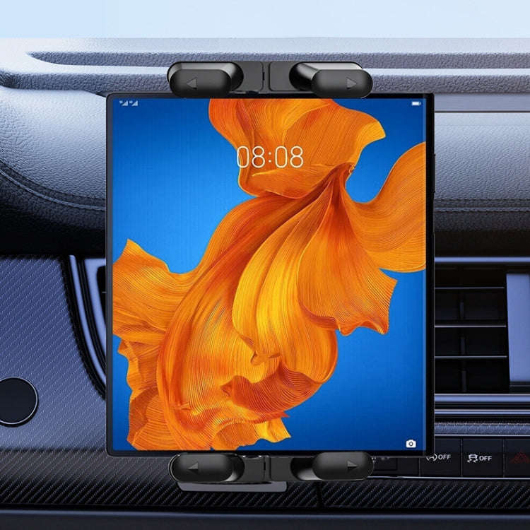 Car Air Conditioner Vent Folding Screen Cell Phone Tablet Universal Bracket(Black)