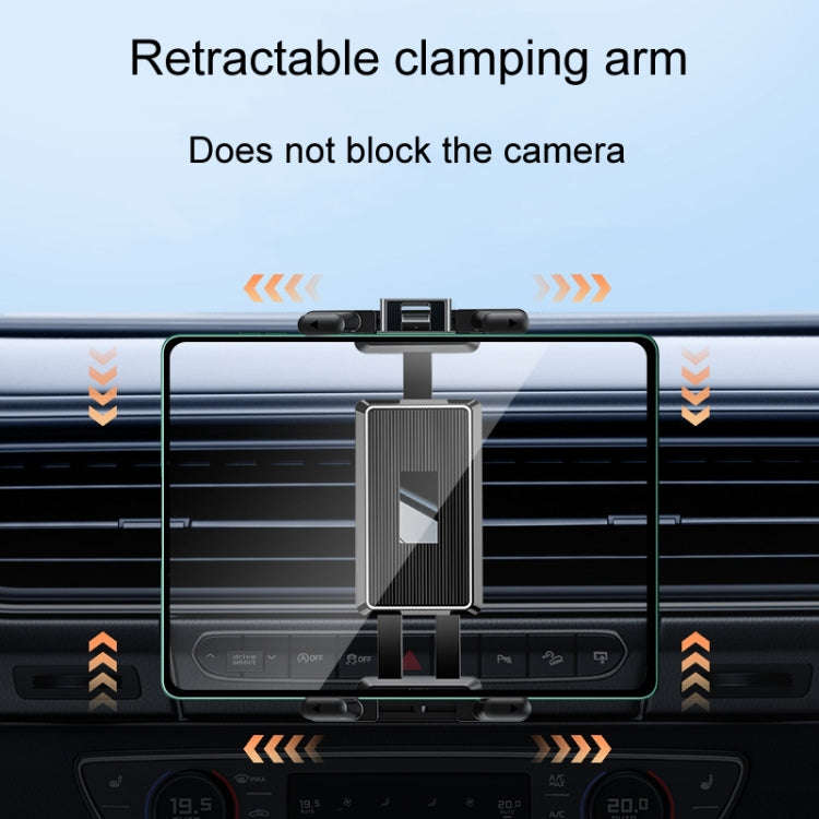 Car Air Conditioner Vent Folding Screen Cell Phone Tablet Universal Bracket(Black)