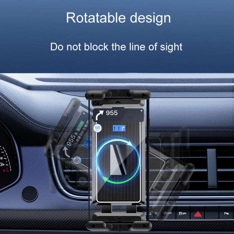 Car Air Conditioner Vent Folding Screen Cell Phone Tablet Universal Bracket(Black)