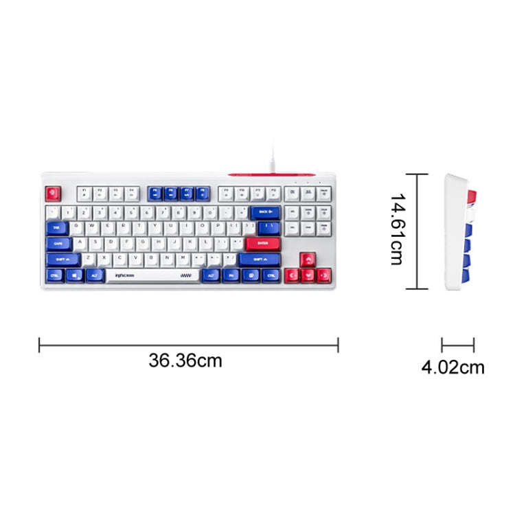 Inphic K902 Wired Keyboard 87 Keys Mute Light-up Mecha Office Home Gaming Computer Keyboard(White...