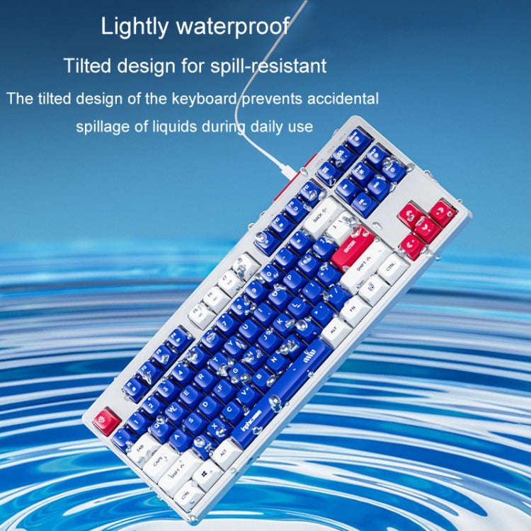 Inphic K902 Wired Keyboard 87 Keys Mute Light-up Mecha Office Home Gaming Computer Keyboard(Blue ...