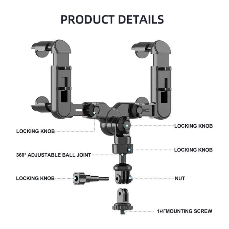 Vehicle Rearview Mirror Bracket Panoramic Sports Camera Car Mount Base Accessory