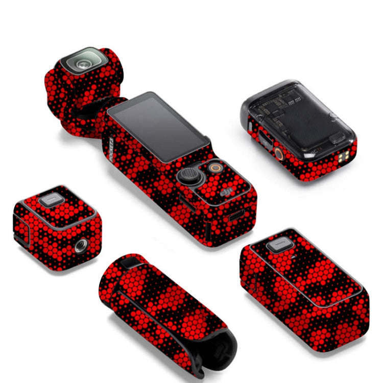 For DJI Pocket 3 Camera Stickers Anti-scratch Non-adhesive Protective Film(Snake Scale Red)