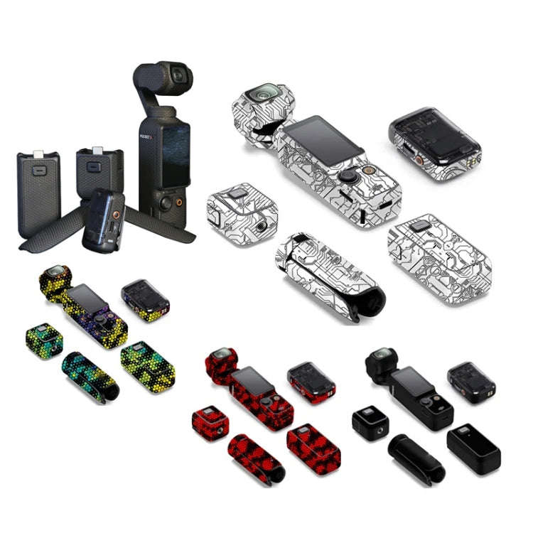 For DJI Pocket 3 Camera Stickers Anti-scratch Non-adhesive Protective Film(Circuit White)