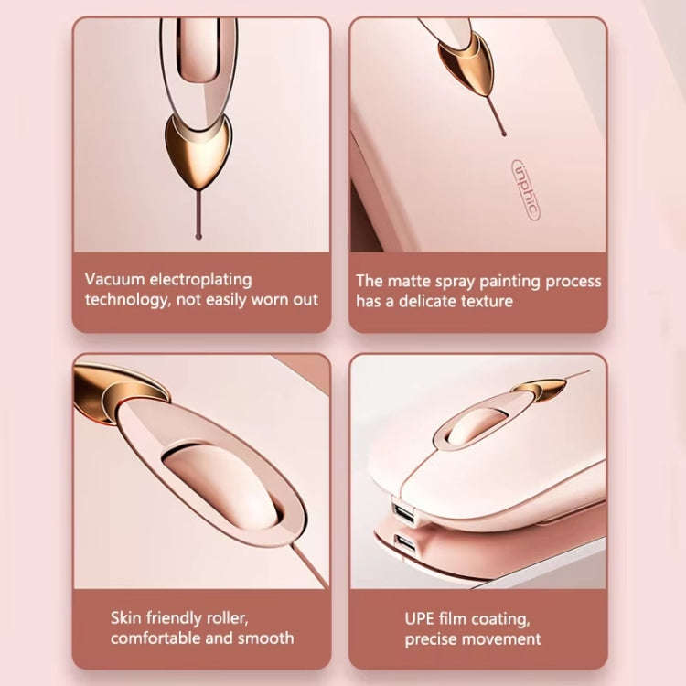 Inphic Q8 Gen 2 Bluetooth Mouse Wireless Silent Charging Office Business Girls Laptop Mouse(Milk ...