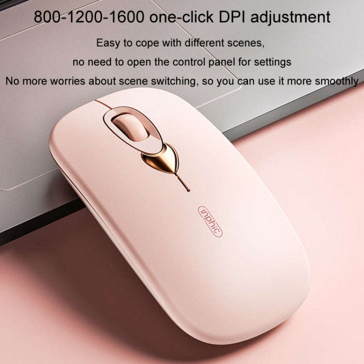 Inphic Q8 Gen 2 Bluetooth Mouse Wireless Silent Charging Office Business Girls Laptop Mouse(Milk ...